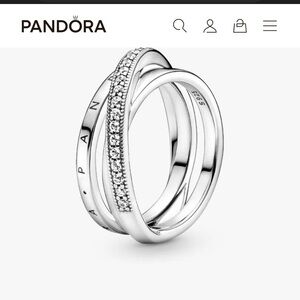 Pandora Crossover Pavé Triple Band Ring